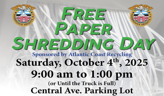Paper Shredding  - 10/4 - 9AM to 1PM